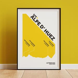 Le Tour 2026 Poster Stage 19 Gap - Alpe d' Huez Poster Mountain Stage TDF26 Poster TDF Sports Poster Wall Decor Gift for Dad Tour de France