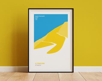 Col du Tourmalet Cycling Print, Tour de France 2026 Poster, Minimalist Mountain Wall Art, Cyclist Gift, Digital Download