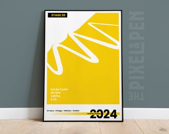 Tour De France 2024 Col de Turini Poster TDF2024 Poster Col-de-Turini Mountain Stage Wall Art Mountain Poster Tour-de-France poster mountain