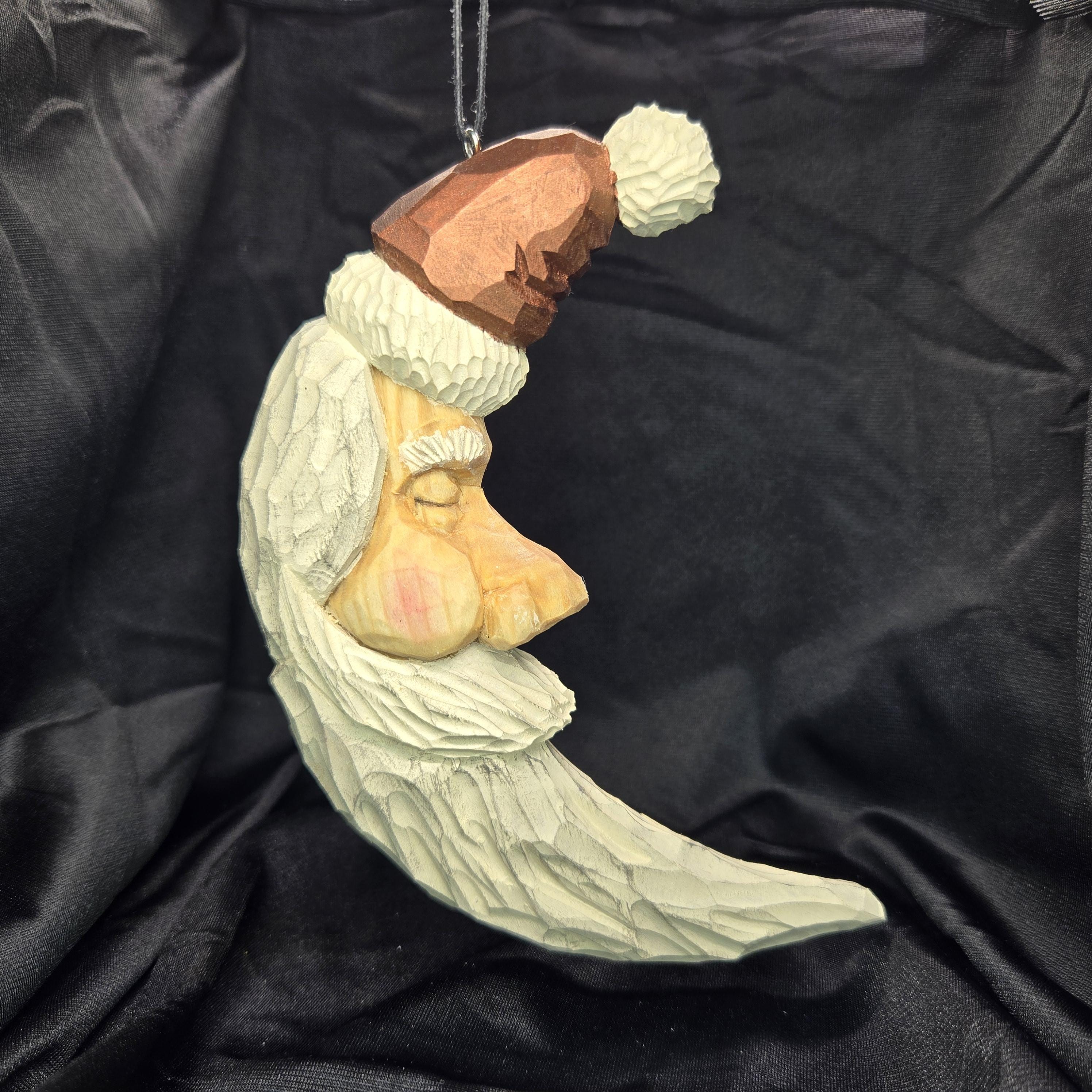 Santa Moon Face Light Ornament