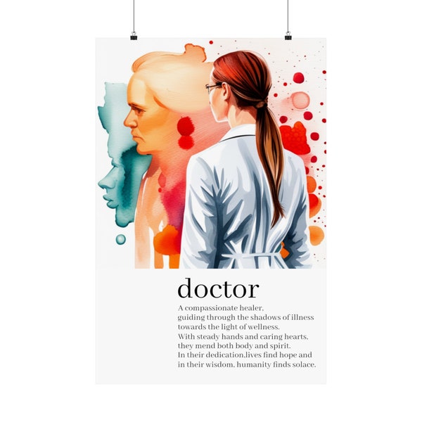 Personalized Female Doctor Graduation Print - Custom Medical Degree Poster Gift,Graduation Gift for Female Doctor