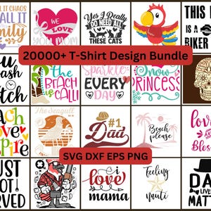 20000+ Premium SVG & T-Shirt Design Mega Bundle | 7GB High-Quality Files | Cricut, Silhouette, POD, Commercial Use | svg, png, dxf, eps