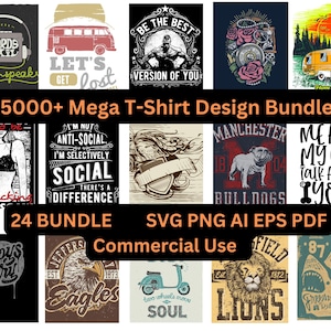 2500+ Mega Package | T-Shirt Digital Designs | Various Categories | Digital Prints | Instant Downloads | Editable | svg png jpg eps ai