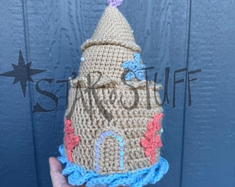 Crochet Sandcastle Toilet Paper Cover | Crochet Home Decor | Bathroom Accessory | Toilet Paper Cover | Mermaidcore Aesthetic | Beachy Decor