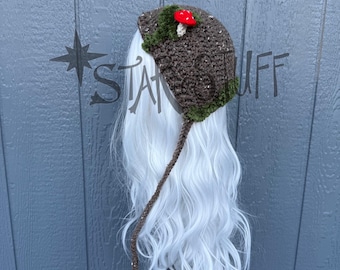 Briarwood Bonnet | Crochet Tree Bark Hat | Cottagecore Aesthetic | Goblincore | Fantasy Vibes | Ren Faire Accessory | Whimsigoth Faerie Hat