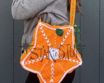 Crochet Orange Star Bag | Orange Star Purse | Orange Lover Bag | Tropical Aesthetic | Crochet Star Bag | Summer Vibes | Ready to ship