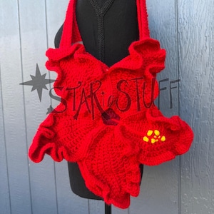 Crochet Hibiscus Bag | Hawaiian Hibiscus Purse | Tropical Vacation Aesthetic | Beachy Vibes | Island Princess Purse | Ready to ship