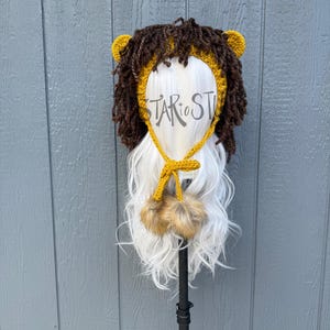 Crochet Lion Bonnet Hat | Crochet Lion Hat | Jungle Aesthetic | Costume Piece | Whimsical Accessory | Ready to ship