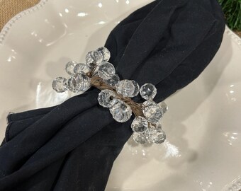 Crystal napkin rings elegant table decor glam napkin holders sparking holiday luxury elegant ornate classic dining room decor hostess gift