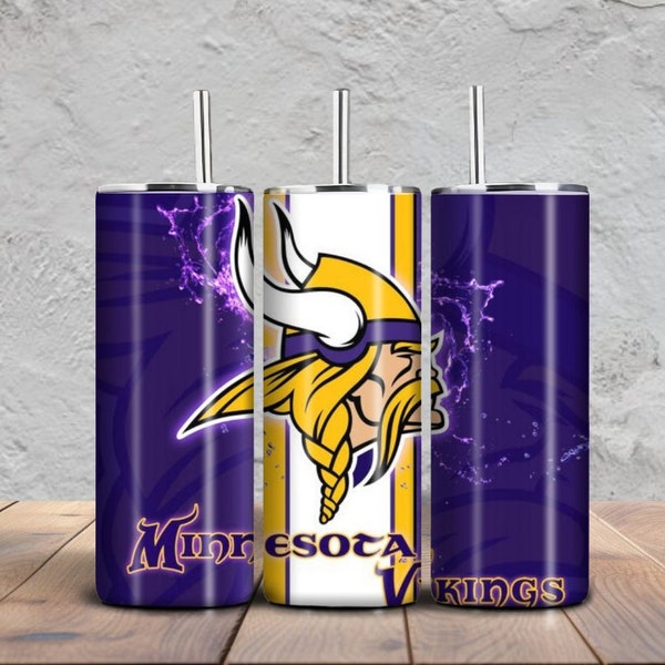 Tumbler wrap Vikings 20oz skinny straight tampered PNG, full tumbler designs, high resolution 300 dpi