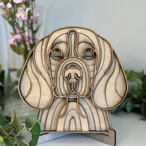 Large Beagle 3D Wooden Head, Layered Mandala — Perfect for Dog Lovers, Dog Moms, & Dog Dads; Beagle Decor, Beagle Art