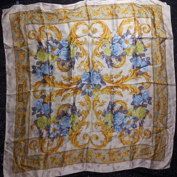 RENATO BALESTRA vintage silk square scarf, classic ornaments.