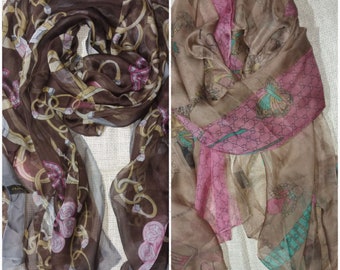 GUCCI and CHANEL two (2) for one price vintage big Pure Silk shawls