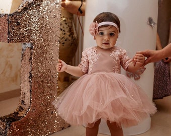 Baby Girl dress Special Occasion, Birthday Dress Girls Blush Dress, Baby Girl Party Dress, First Birthday Dress