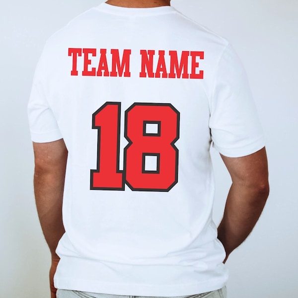 Vinyl Iron-On Decal, Personalized Jersey, Sport Decal, Heat Transfer, Team Name and Number, Choice of Size Number, Vinyl Color, and Text