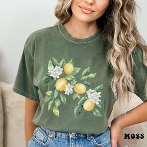 Vintage Lemon Comfort Colors T-shirt, Cottagecore Citrus Aesthetic Summer Tee, Boho Fruit Print, Vintage lemon t-shirt