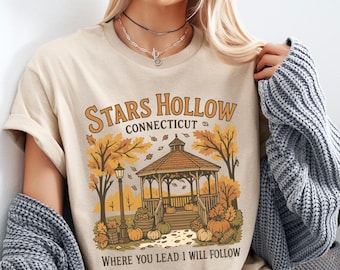 Camiseta de Halloween con estrellas, camiseta de otoño de moda, camiseta de calabaza, camiseta de festival de otoño, camiseta acogedora de otoño, regalo de Halloween, camiseta de libros