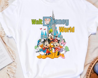 Comfort Color Retro Walt Disneyworld T-Shirt,Mickey And Friends T-Shirt,Disney 2025 Trip,Family Vacation T-Shirt,Walt Disney T-Shirt