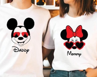 Mom and Dad Mouse - Disney Ears - Disney Couples Matching T Shirts- Mickey and Minnie. Disneyworld Shirts, Disney Shirts