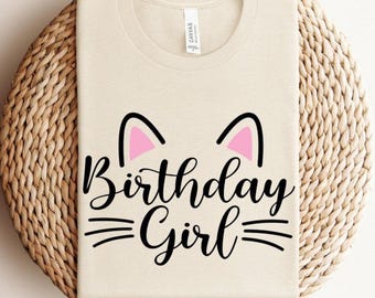 Cat birthday shirt, kitty birthday shirt, girl birthday shirt, girl birthday party, cat theme birthday, custom kitty cat, kitty shirt