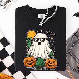 Comfort Color Halloween Pixelated Gamer Tshirt;Fall Pumpkin Shirts for Kids,MineC Tee