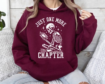 Just One More Chapter  Hoodie, Reading Hoodie, Book Lover Hoodie, Book Hoodi, Book Lover Gift, Librarian Hoodie, Bookworm Hoodie
