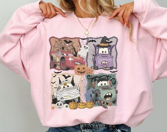 Halloween Cars Movie Characters Sweatshirt;Disneyland Sweater,Trick or Treat Gifts