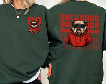 Bulldogs Sweatshirt;Gameday Macot Graphic Sweater,Unisex Animal Lover Sport Sweat,School Spirit Gift,
