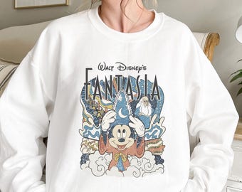 Disney Fantasia Sweatshirt,Retro Walt Disneys Sweatshirt,Disneyworld Fantasy Sweatshirt,Magic Kingdom Sweatshirt,Mickey Sweatshirt