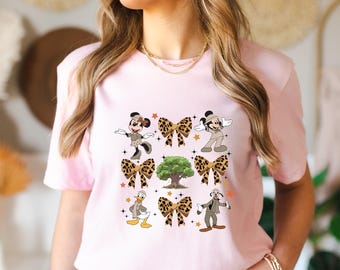 Camiseta Safari de Disney, camiseta retro con estampado de leopardo de Mickey y sus amigos, viaje de vacaciones familiares a Magic Kingdom, camiseta retro con el modo Safari
