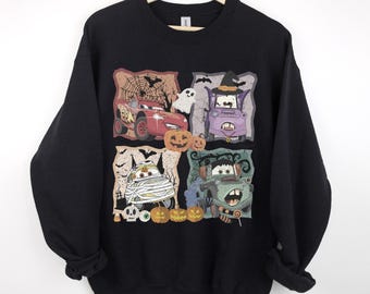 Halloween Cars Movie Characters Sweatshirt;Disneyland Sweater,Trick or Treat Gifts