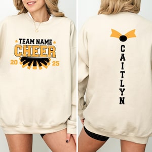 Custom Cheer Team Name Sweatshirt,Cheerleader Gifts,Cheer Mom with Name Sweatshirt,Mascot Sweatshirt,School Cheer Sweater,Team Mascot Sweat