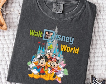 Comfort Color Retro Walt Disneyworld T-Shirt,Mickey And Friends T-Shirt,Disney 2025 Trip,Family Vacation T-Shirt,Walt Disney T-Shirt