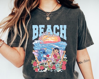 Comfort Color Blue Cartoon Beach Bum T-Shirt,Retro Summer T-Shirt,Magical Summer T-Shirt,Beach Vibes Shirt,Family Vacation Tee,Gift for Kids