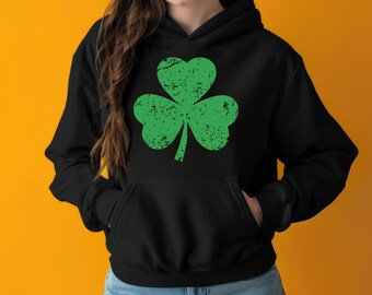 Clover Hoodie, Shamrock Hoodie, St Patricks Day Hoodie, Lucky Hoodie, ST Patricks Day, Patrick's Day Hoodie, Patrick's Day Gift, Shamrock