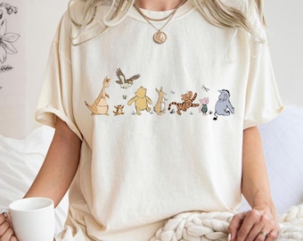 Comfort Color Retro Winnie The Pooh And Friends T-Shirt,Disney T-Shirt,Pooh Bear T-Shirt,Disney Kids T-Shirt,Winnie The Pooh T-Shirt
