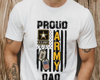 Custom Proud Army Dad T-Shirt, Personalized Army Dad T-Shirt, USA Army Dad Outfits,Army Tee,Fathers Day Gifts,Fathers Day Tee,Gift for Dad