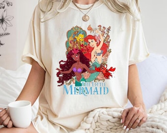 Comfort Color The Little Mermaid T-Shirt,Ariel Mermaid T-Shirt,Disney Ariel T-Shirt,Retro Ariel The Little Mermaid Shirt,Disney Princess Tee