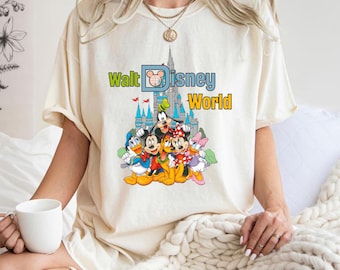 Comfort Color Retro Walt Disneyworld T-Shirt,Mickey And Friends T-Shirt,Disney 2025 Trip,Family Vacation T-Shirt,Walt Disney T-Shirt
