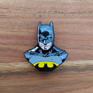 Hand Painted Bat Pin: Hero Brooch