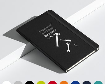 Cuaderno de herramientas de taller - Cuaderno de diario - Cuaderno de escritura encuadernado en tapa dura y rayado - Bloc de notas - Regalo para él - Día del padre - Medias