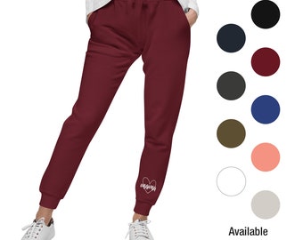 Fleece-Jogginghose – Mama-Herz – Größen XS bis 2XL – Geschenk für Mama – Damenbekleidung – weiche, lässige, bequeme Kleidung