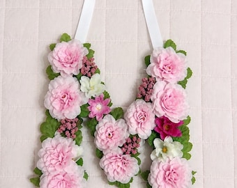 Floral Letter Wall Decor | Custom Flower Initial | Nursery Letter | Baby Shower Gift | Personalized Monogram | Pink Floral Letter