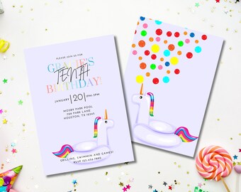 Kids Summer Birthday Invite - Digital Template