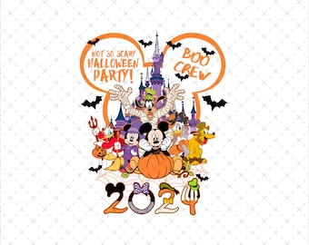 Mickey Friends Not So Scary Halloween Party Svg, Instant Download PNG SVG, Boo Crew Costume Shirt Print