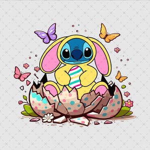 Ostern Vibes Png, Stich Ostern Png, Frohe Ostern Png, Ostern Png für Sublimation, Stich Ostern Shirt Png, digitale Datei