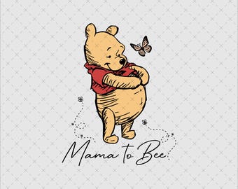 pooh-mom Mama Png, Winnie the Pooh Mom Png, Winnie the Pooh Png, Retro Mama