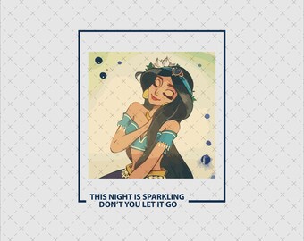 Jasmine Princess Png Svg, Sparkling Night Quote, Instant Download, Fan Art Shirt Sticker Print