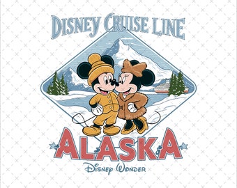 Mickey Minnie Alaska Cruise Png, Instant Download PNG SVG, Retro Winter Vacation Shirt Design