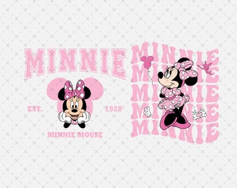 Retro Minnie Mouse PNG, Family Vacation Design (Digital File)